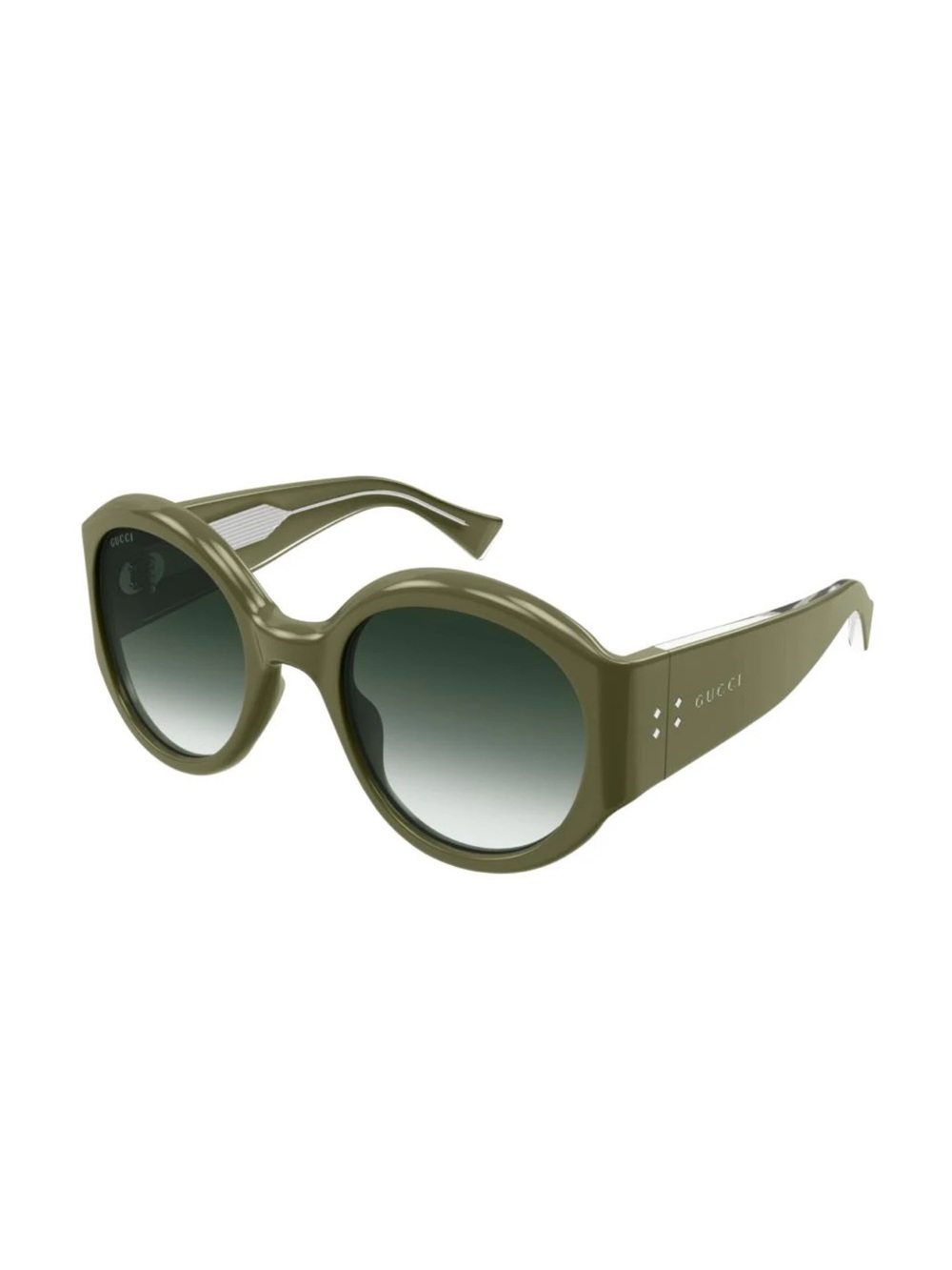 Gucci Olive Green Round Women's Sunglasses
